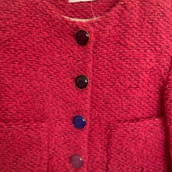 MANGO Cropped, textured jacket finished with candy  buttons  SMALL - Picture 10 of 15